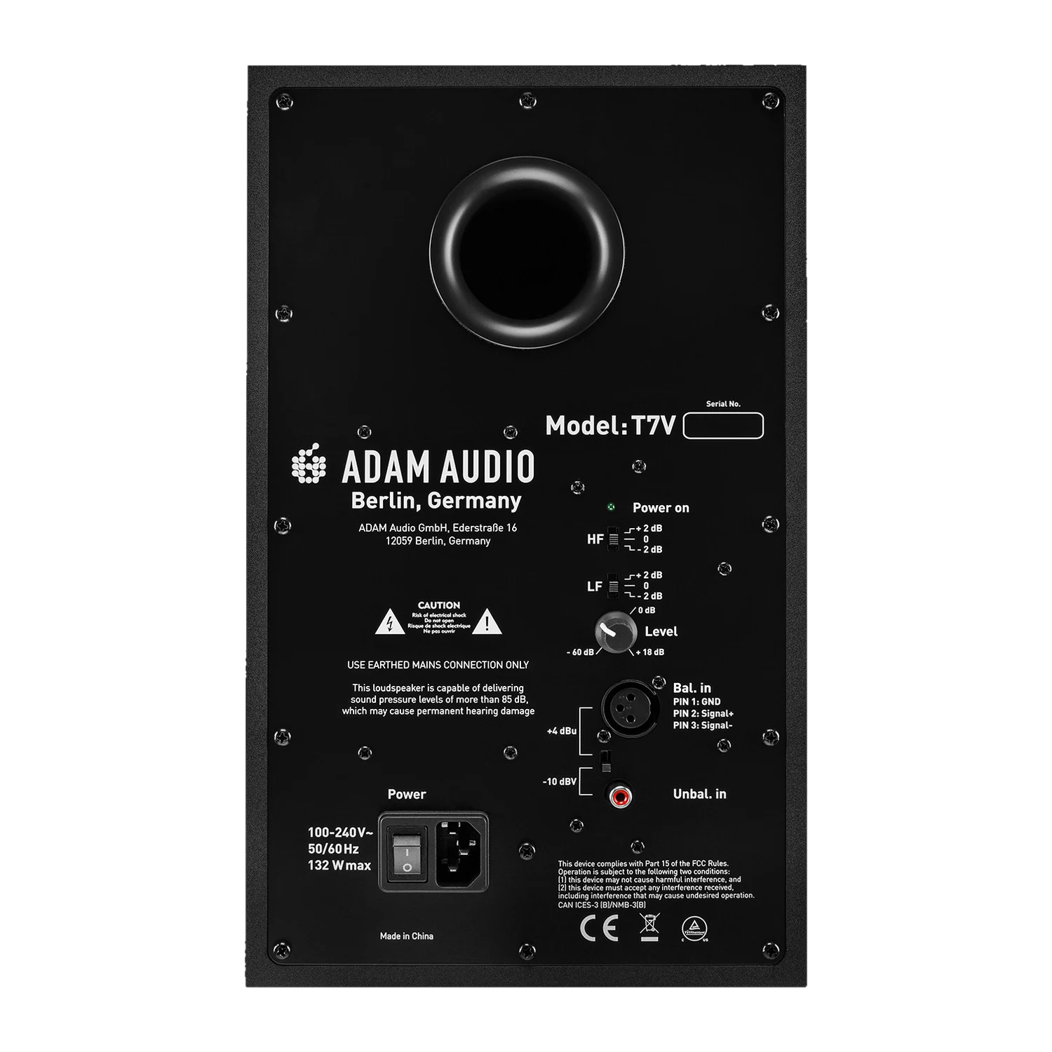 Panneau arrière ADAM Audio T7V