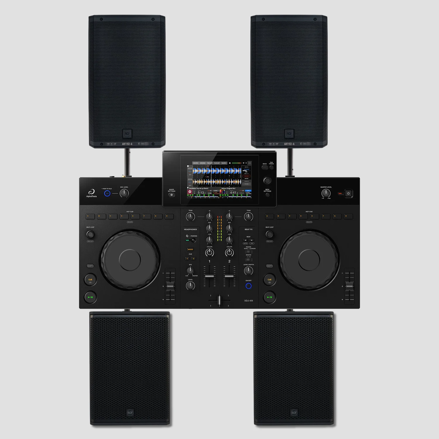 PACK DEEJAY CLUB - AlphaTheta XDJ-AN + 2x RCF 932-A + 2 subs