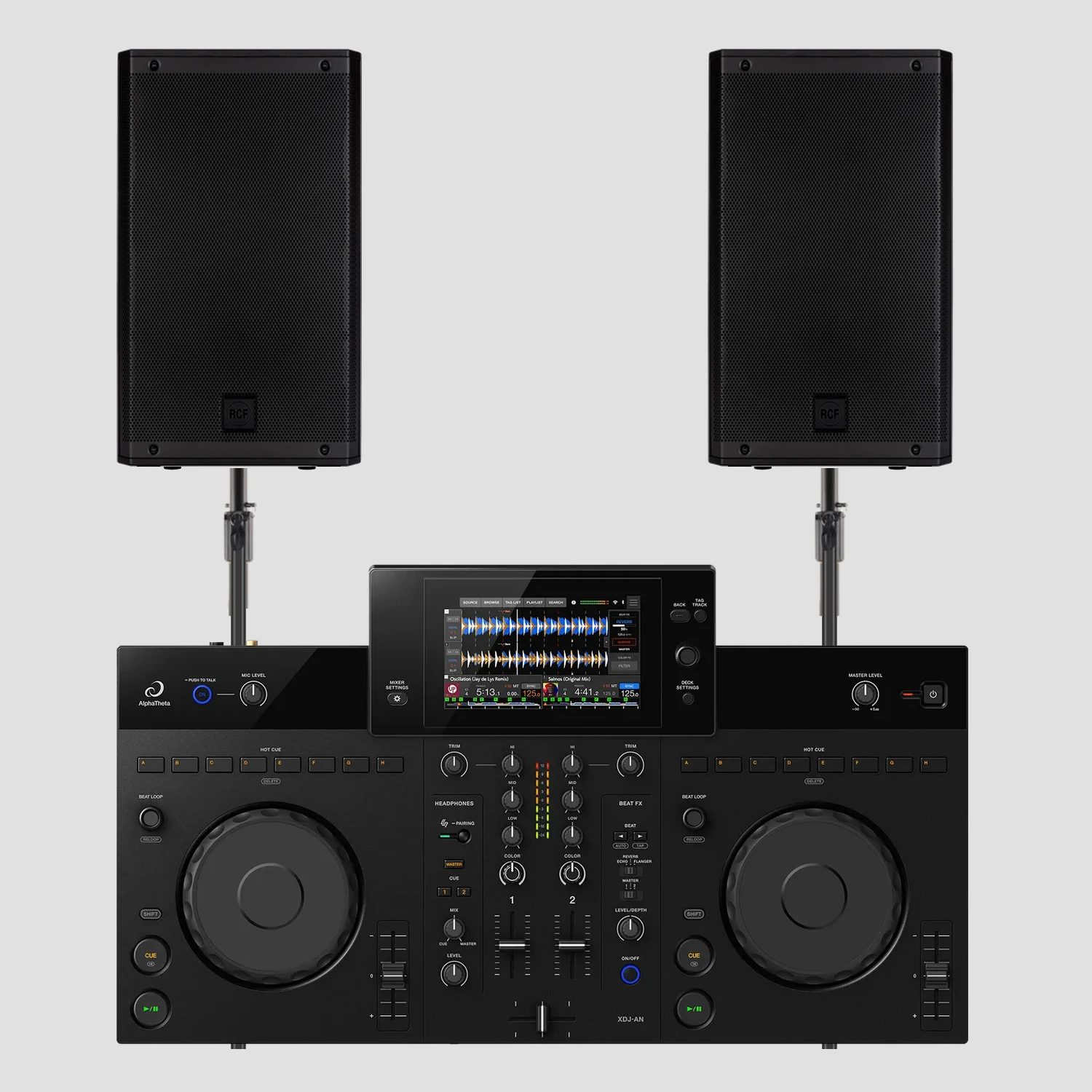 PACK DEEJAY LIVE, AlphaTheta XDJ-AN + 2x RCF 910-A