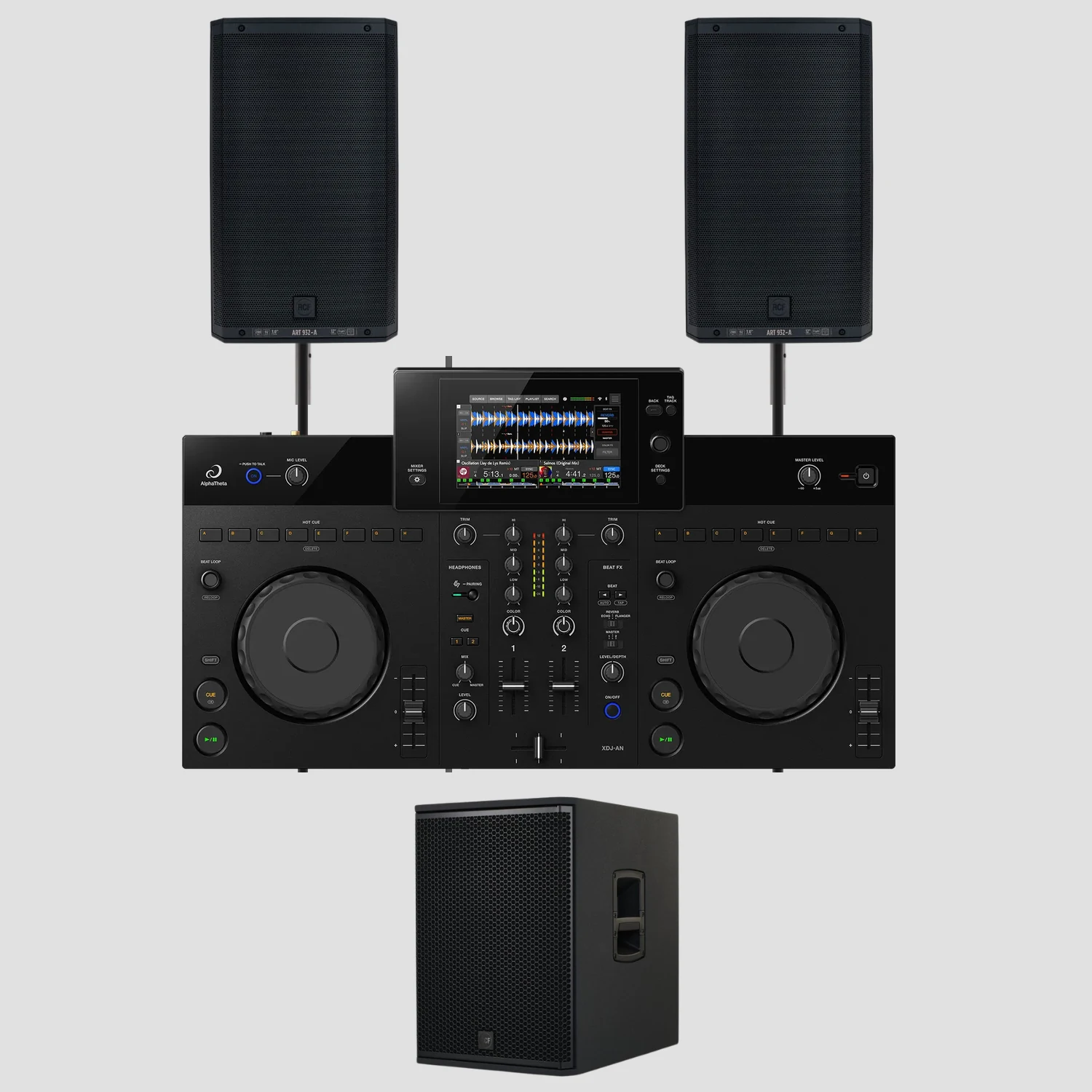 PACK DEEJAY ÉVÈNEMENT - AlphaTheta XDJ-AN + 2x RCF 932-A + sub
