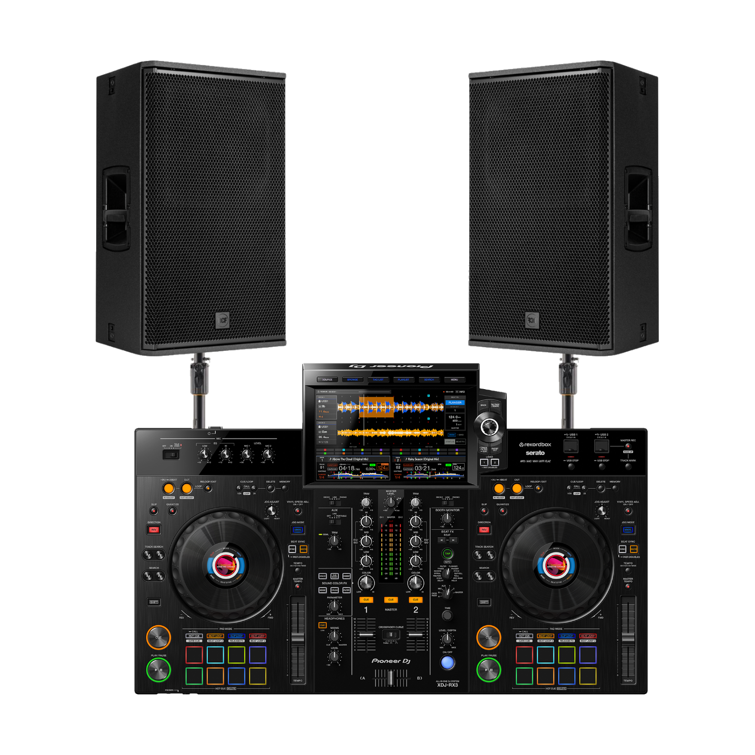 Pack DJ Premium RX3 - 2 enceintes RCF NX 945-A et régie Pioneer XDJ-RX3 - Location Soundcall