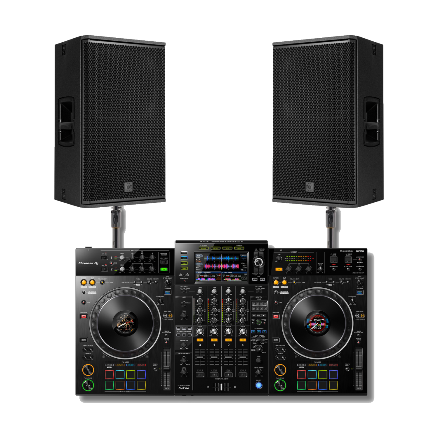 Pack DJ Premium XZ - 2 enceintes RCF NX 945-A et régie Pioneer XDJ-XZ - Location Soundcall
