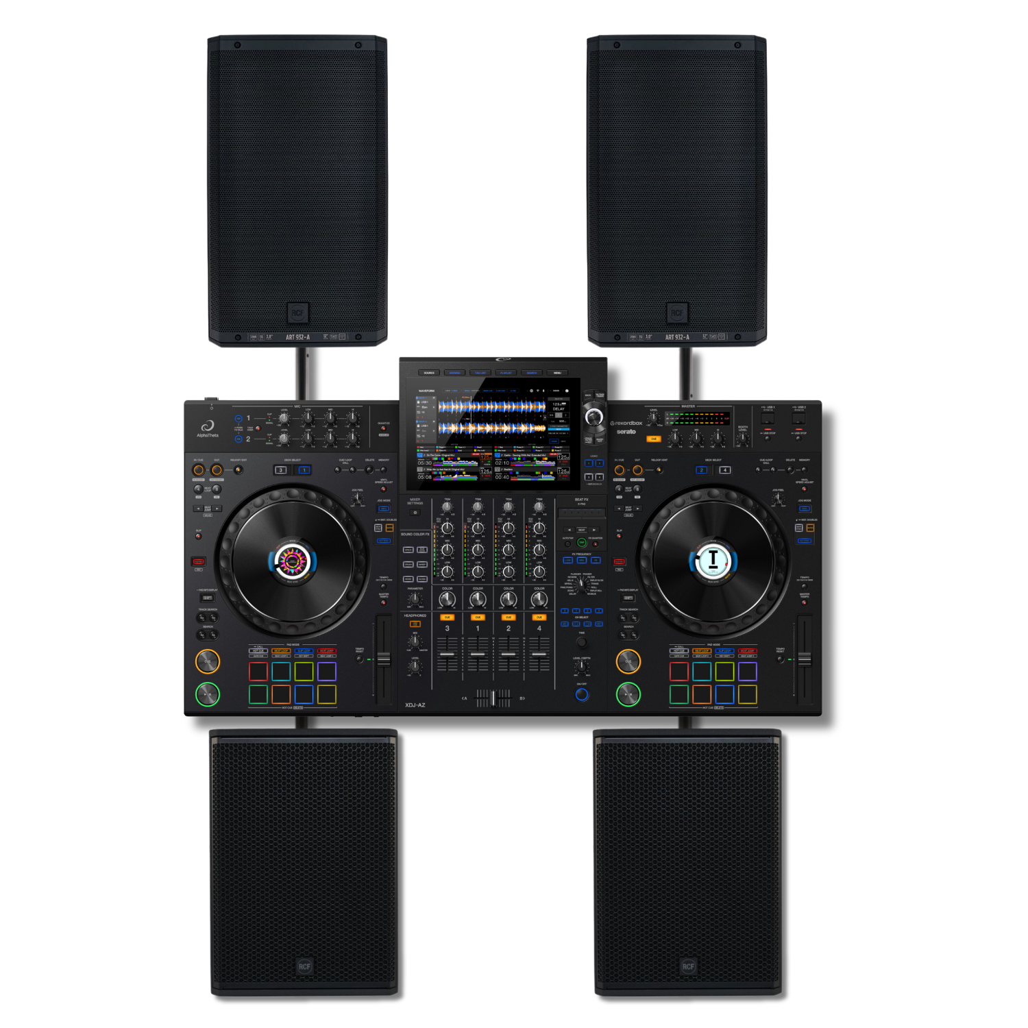 PACK DEEJAY CLUB AZ - 2 RCF 932-A + 2 subs + Pioneer XDJ-AZ - Location Soundcall