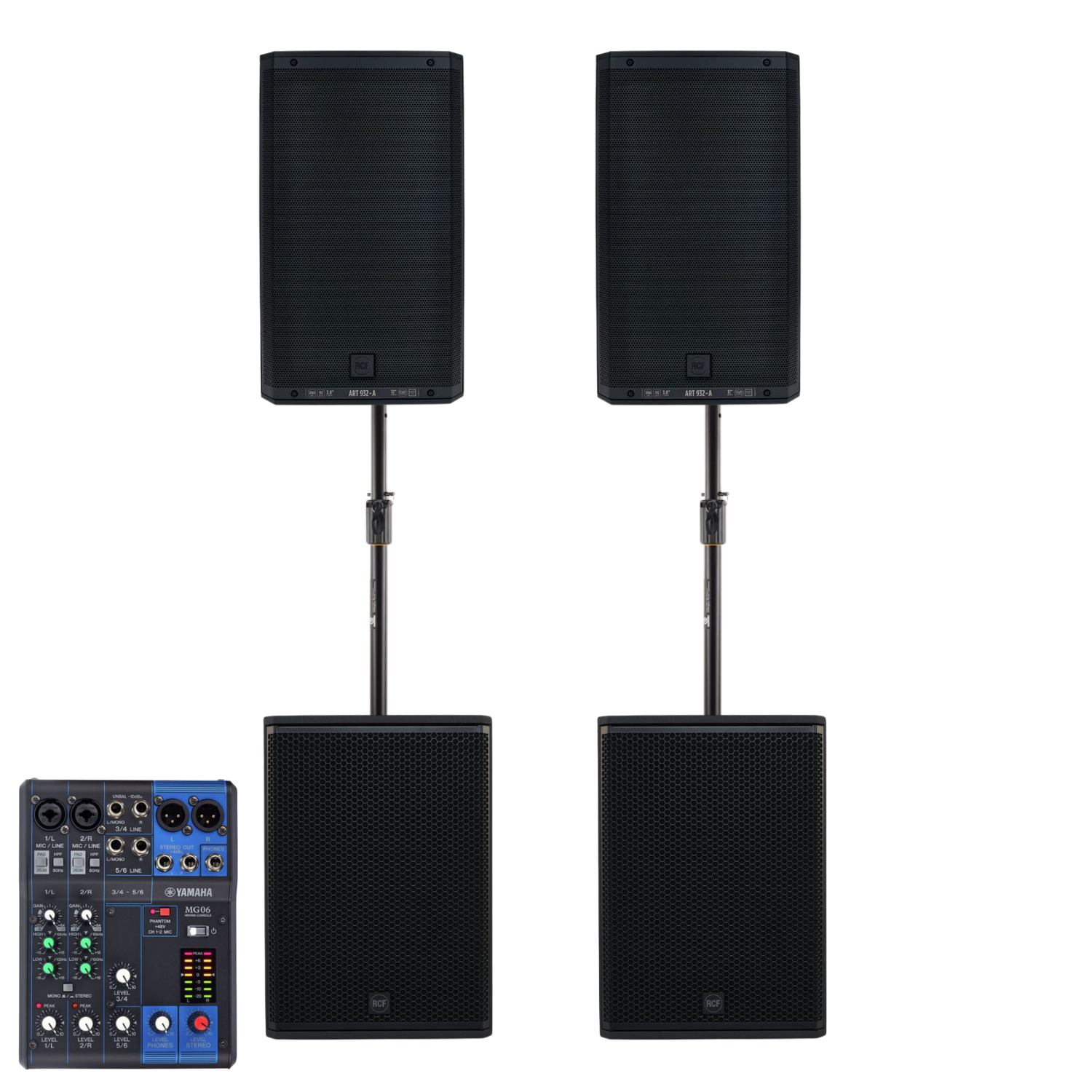 PACK RCF CLUB - 2 enceintes RCF 932-A + 2 subs - Location Soundcall